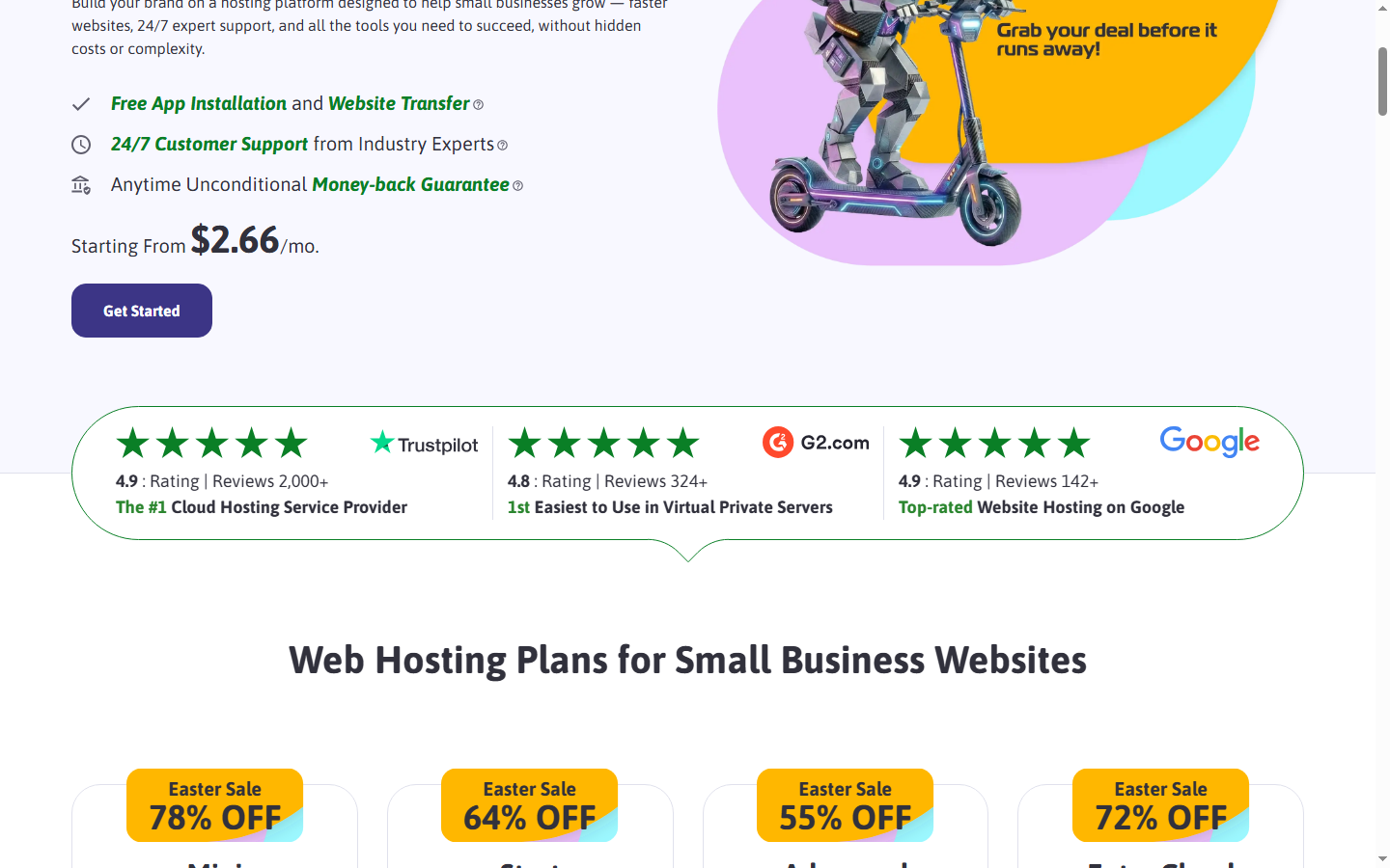 ScalaHosting VPS Pricing — Official Website Screenshot